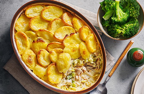 Image of "Roast potato-topped fish pie"