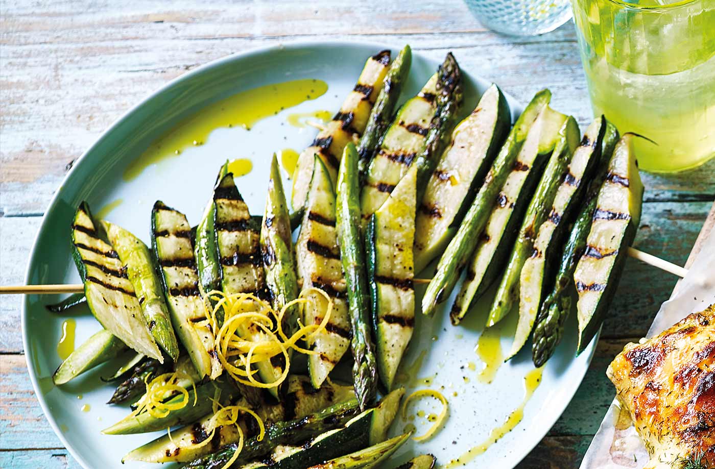 Courgette and asparagus ladders