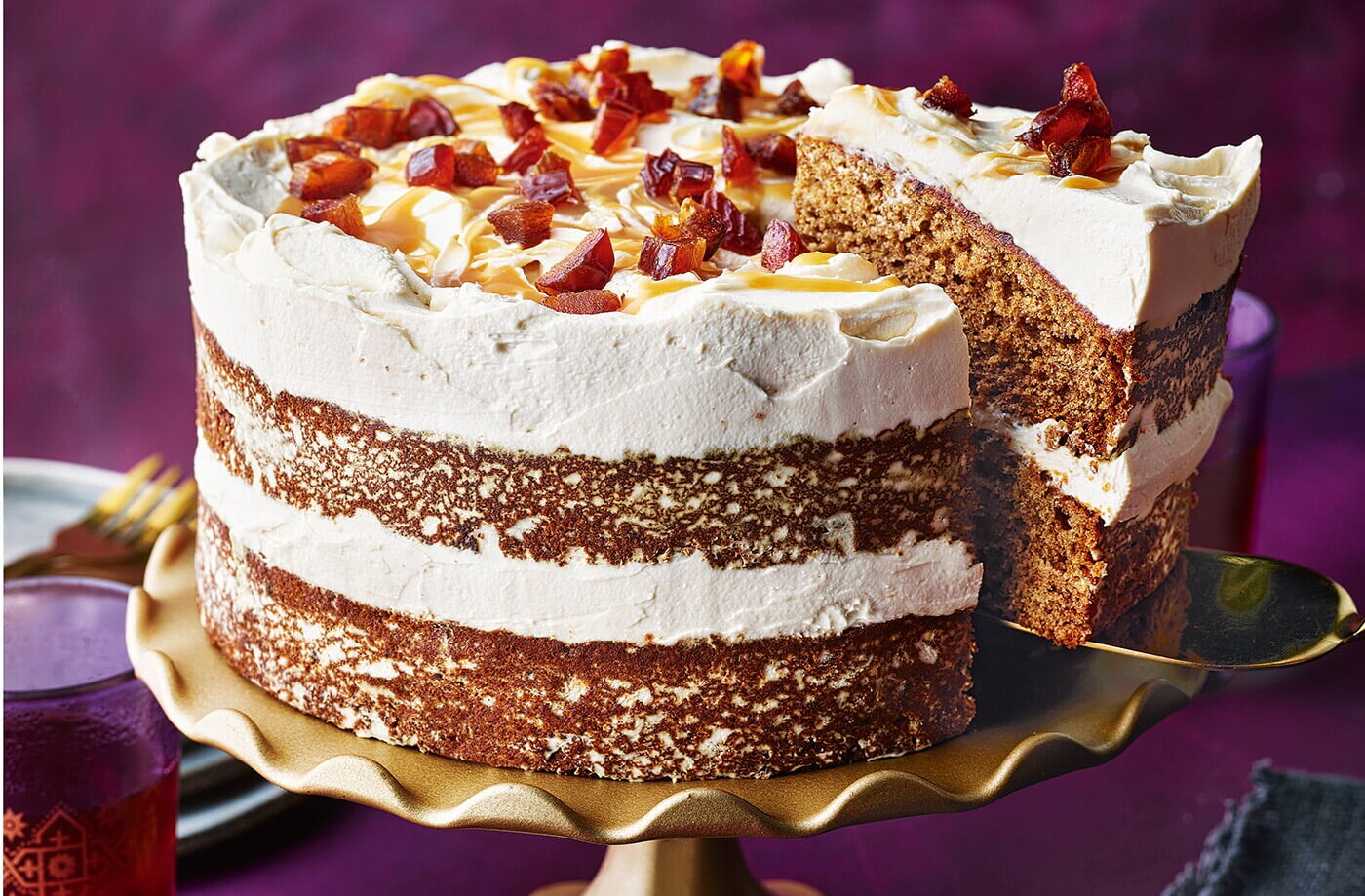 Dina Begum's caramel and date cake