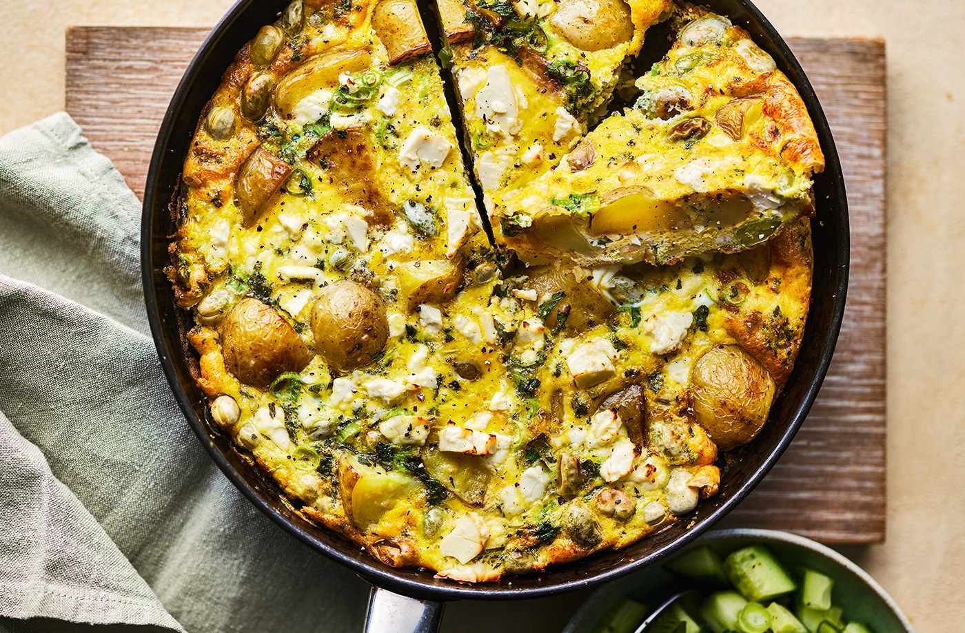 New potato and broad bean frittata