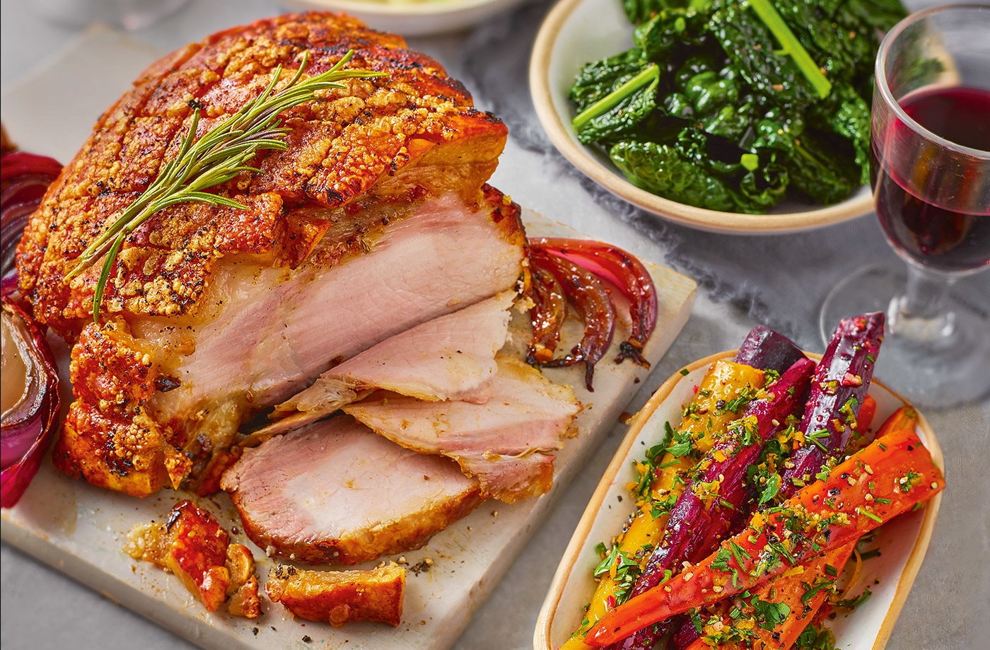 Roast pork loin with perfect crackling