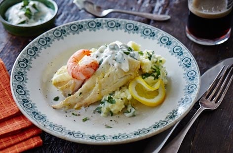 Image of "Smoked haddock with potato mash"