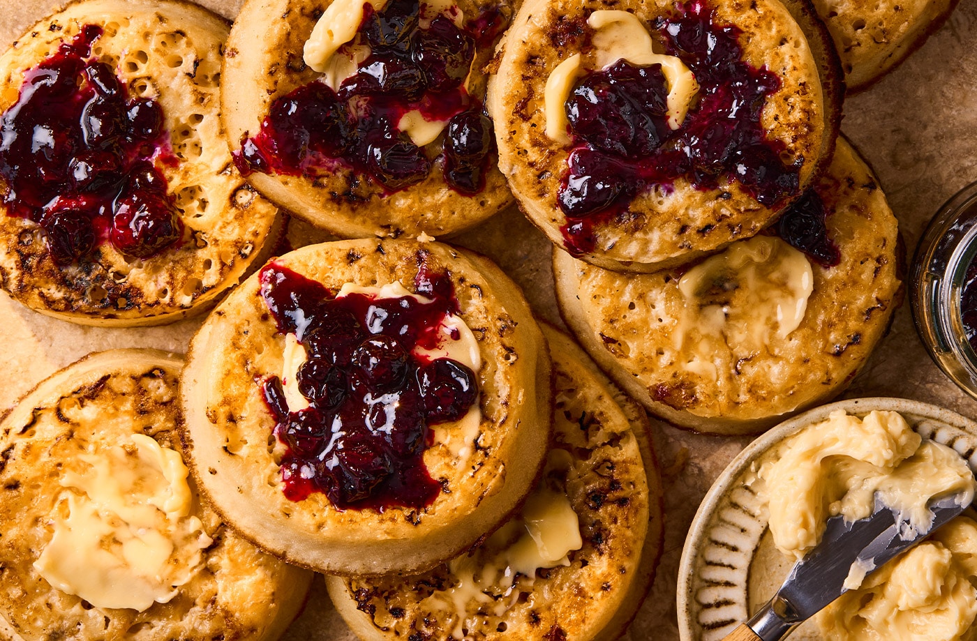 French toast crumpets with honey butter