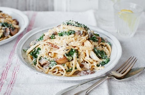 Image of "Kale and mushroom carbonara"