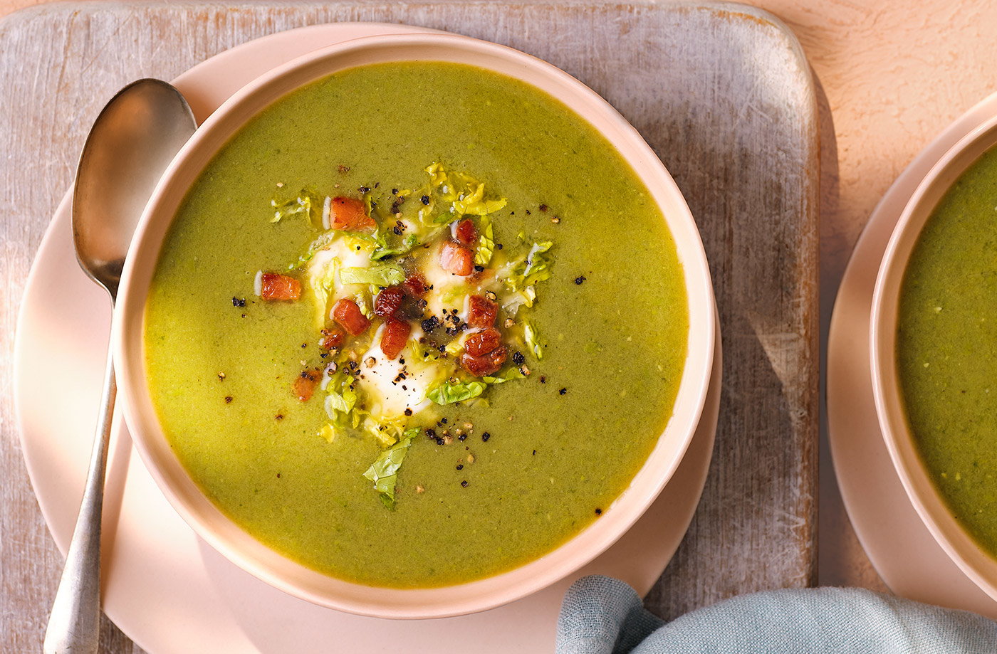 Little Gem, pea and ham soup