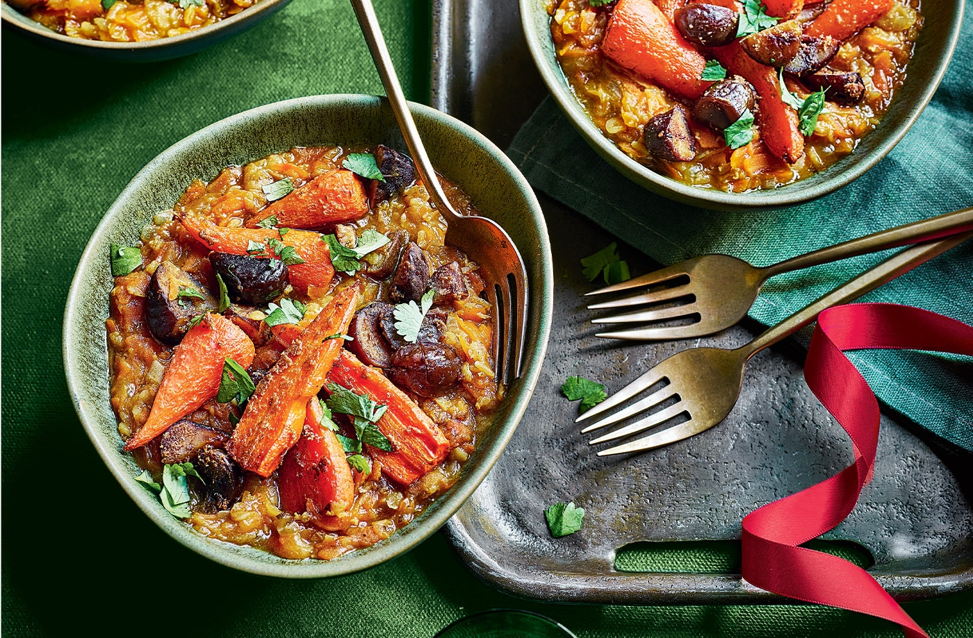 Carrot and chestnut dhal