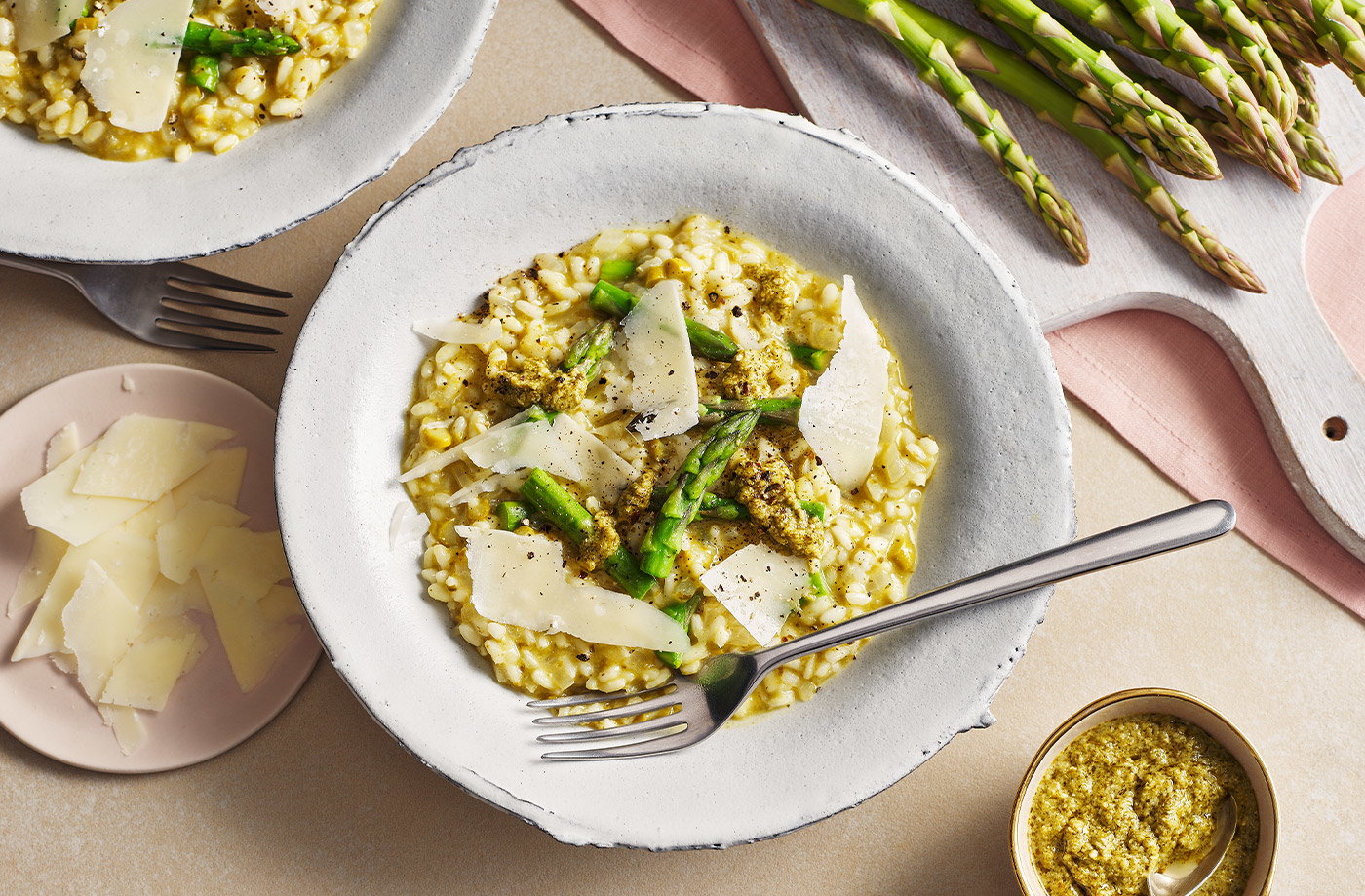 Asparagus and pesto risotto