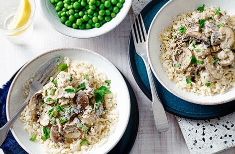 Image of "Quick sausage and mushroom stroganoff"