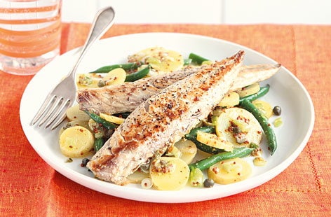 Image of "Mackerel with lemon mustard potatoes"