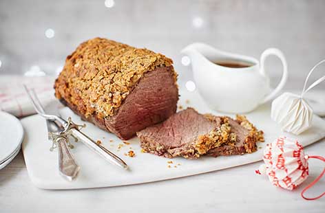 Image of "Roast beef topside with a rosemary crust"