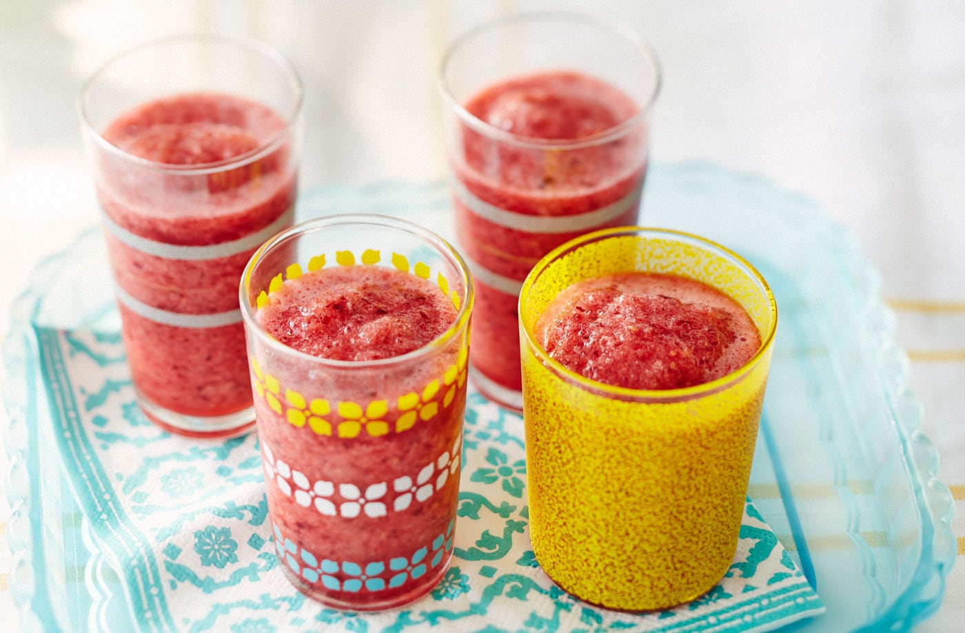 Raspberry-cherry slushies