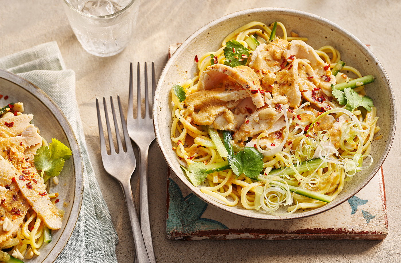 Bang bang chicken and peanut salad