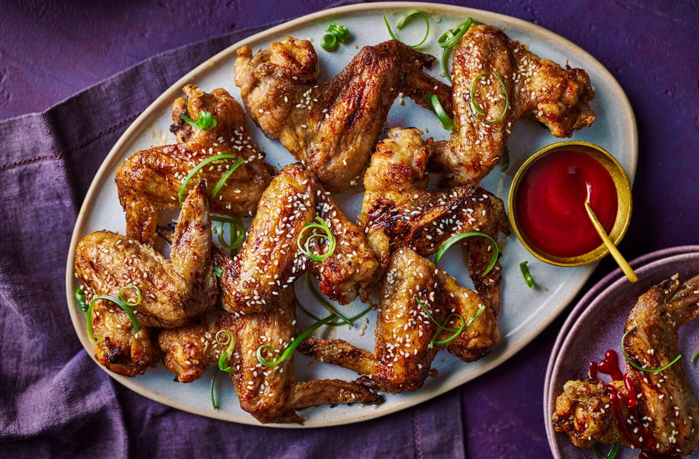 Sticky soy air-fryer wings