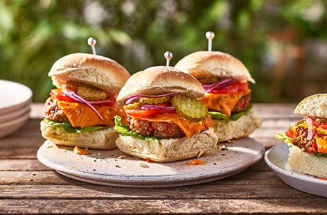 Image of "All-American vegan cheeseburger sliders"