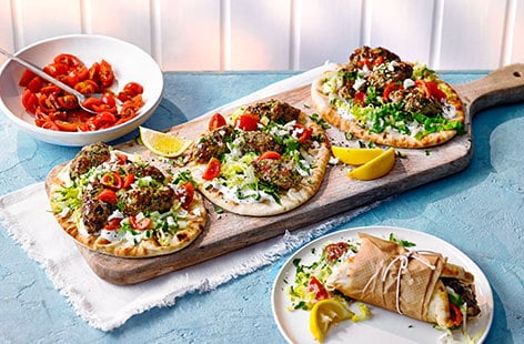 Image of "Turkey kofta with flatbreads"
