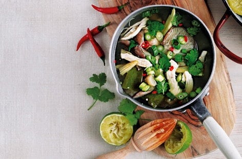 Image of "Fragrant Asian-style chicken broth"