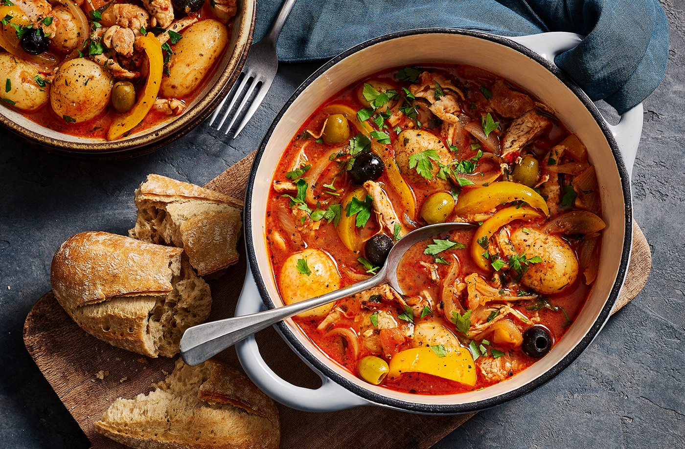 Greek-style chicken stew