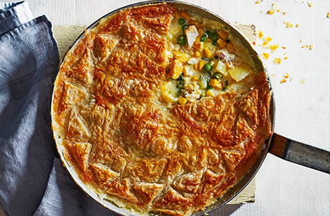 Image of "Smoked haddock chowder pot pie "