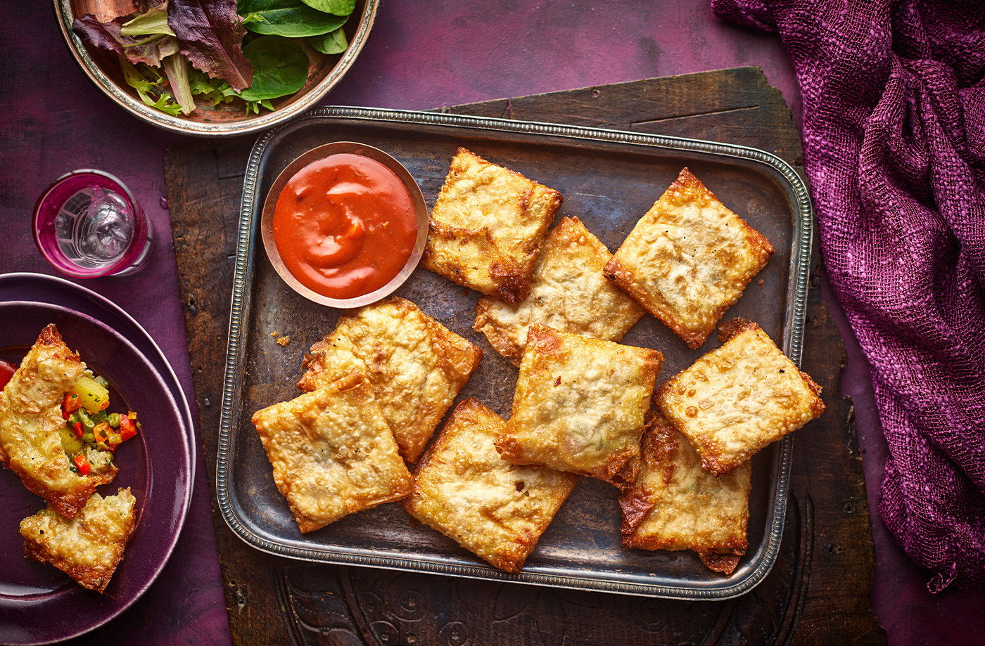 Veggie samosa squares
