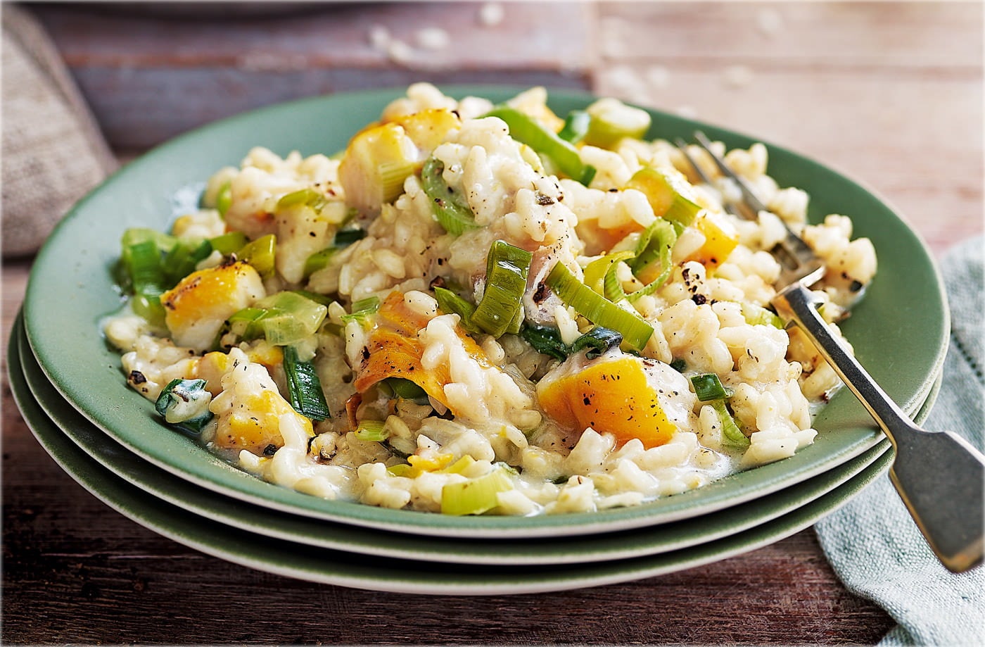 Smoked haddock and leek risotto