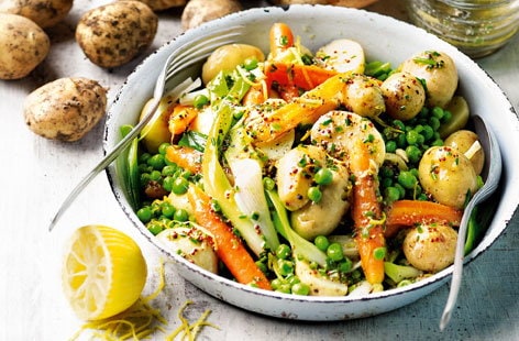 Image of "Jersey Royals with warm vinaigrette"
