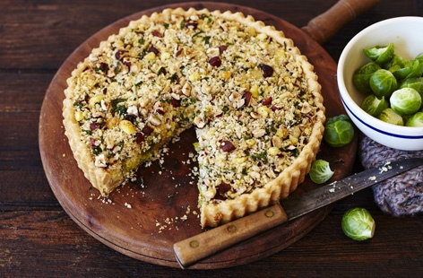 Image of "Shredded sprouts and Wensleydale crumble tart"