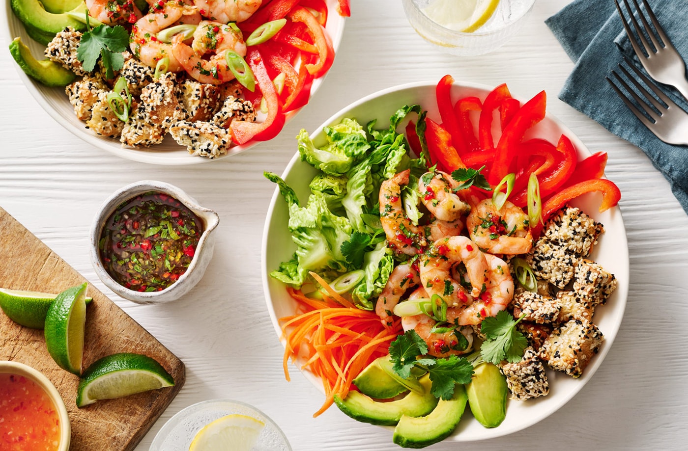 Prawn toast-inspired salad