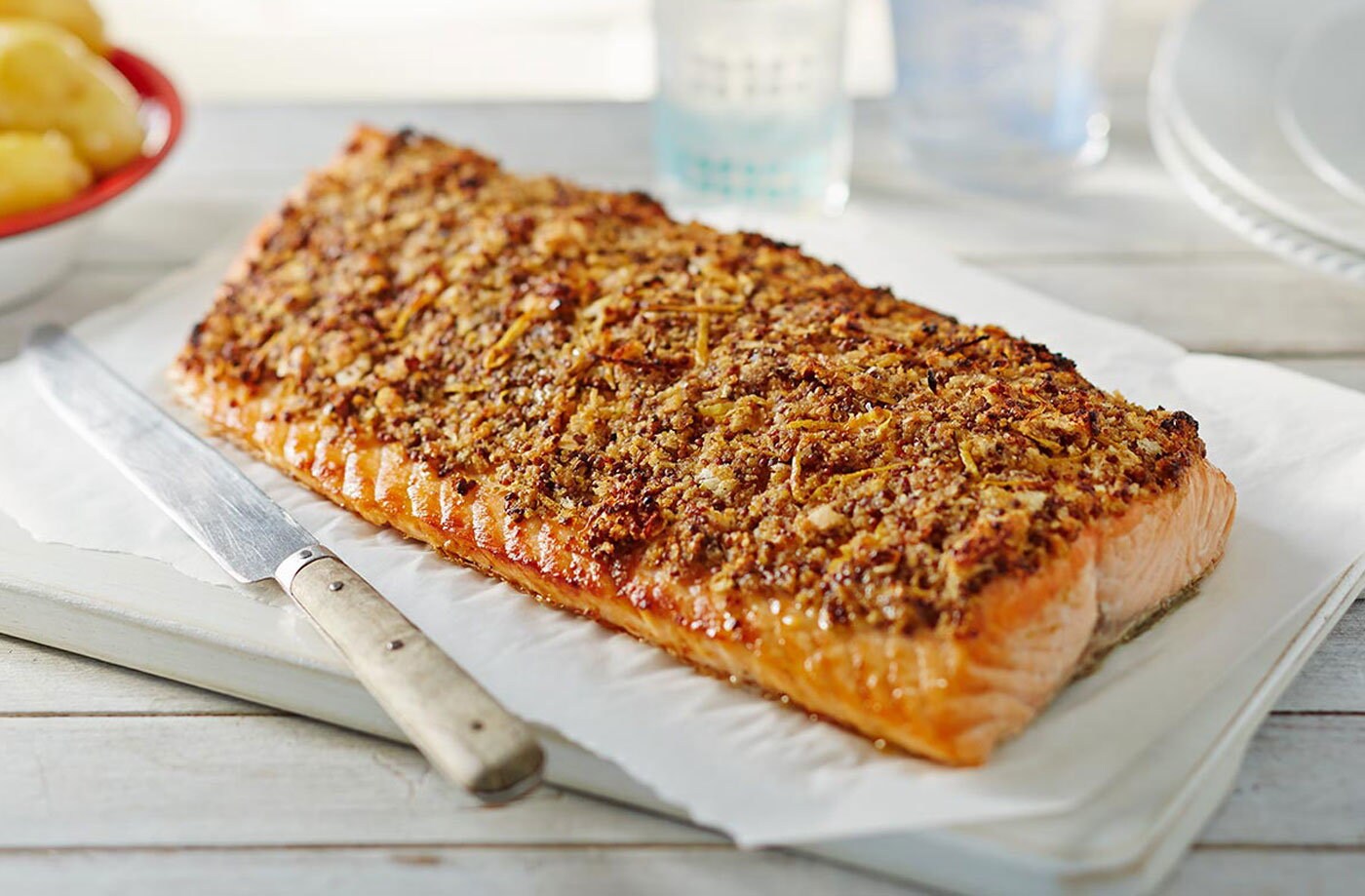 Mustard-crusted salmon 