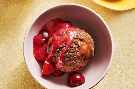 Image of "Creamy dark chocolate sorbet"