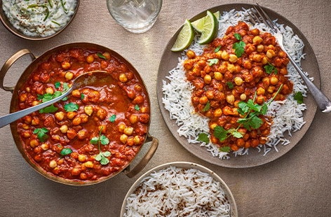Image of "Chana masala curry with rice"