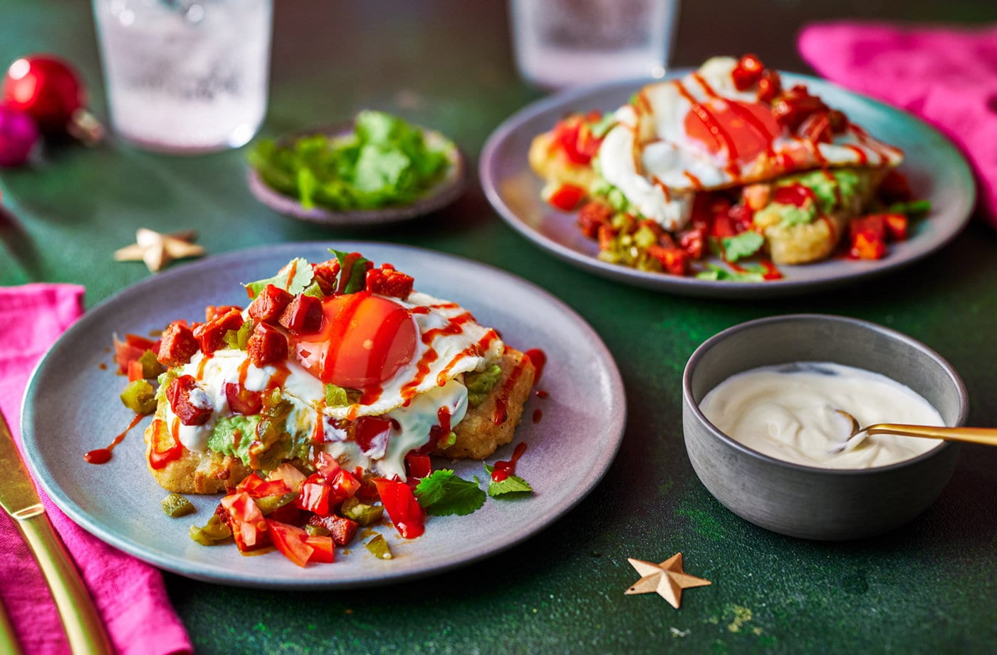 Mexican-style loaded hash browns