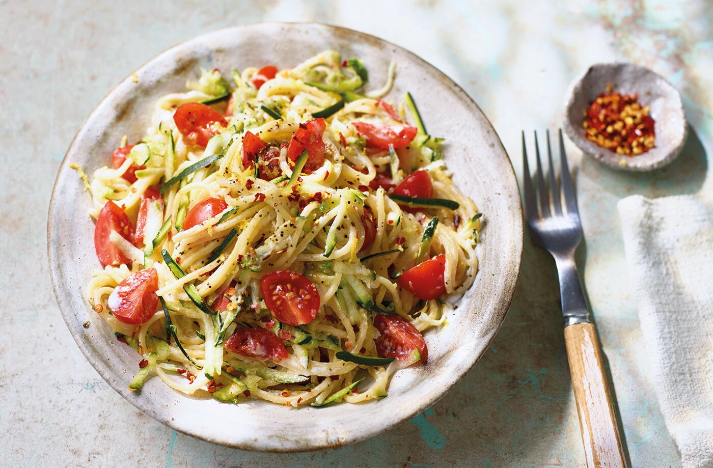 Courgette, ricotta and chilli spaghetti