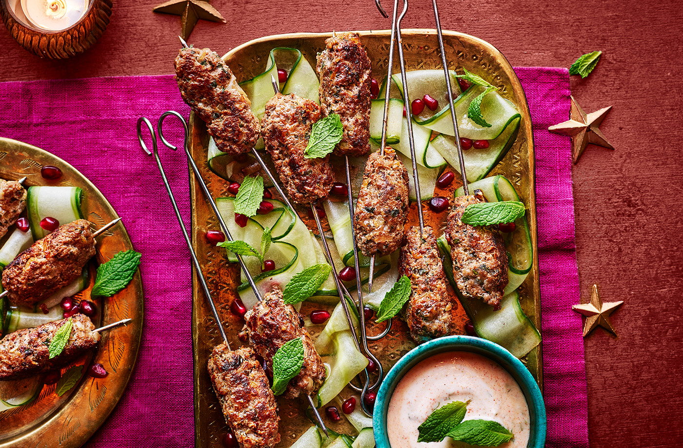 Mini lamb kebab skewers