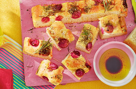 Image of "Stilton and grape focaccia"