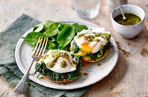 Image of "Pesto eggs Florentine"