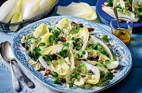 Image of "Chicory with blue cheese, watercress and sugared pecans"