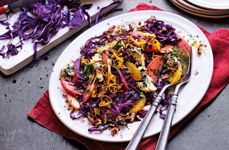 Image of "Red cabbage, pecan and blue cheese salad"