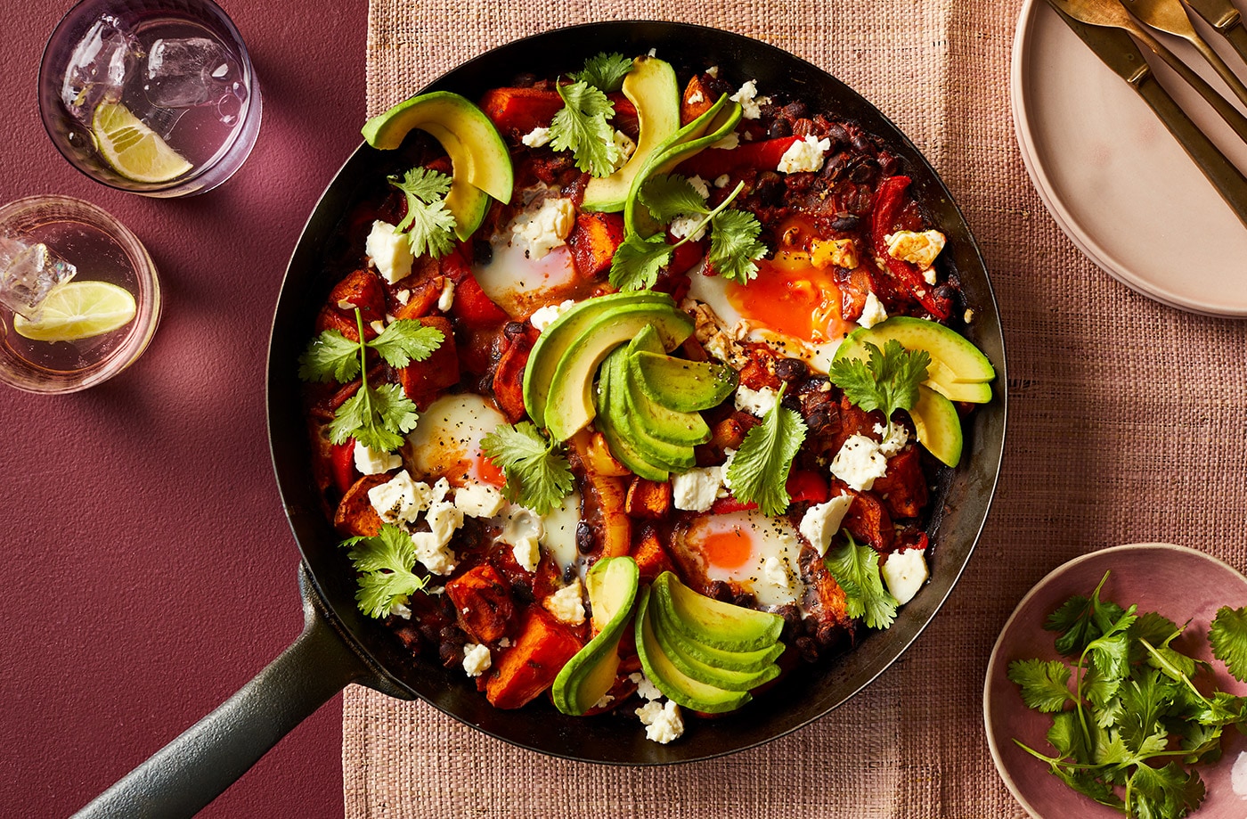 Black bean baked eggs