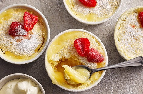 Microwave lemon puddings