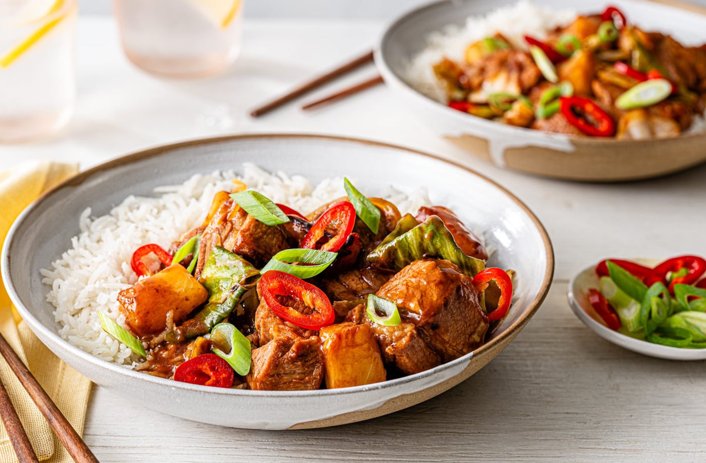 Pork and pineapple stew meal prep bag