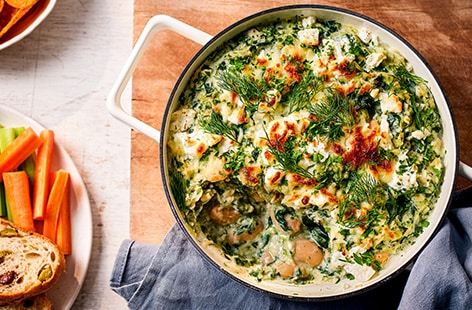 Image of "Greek-style spanakopita meal dip "