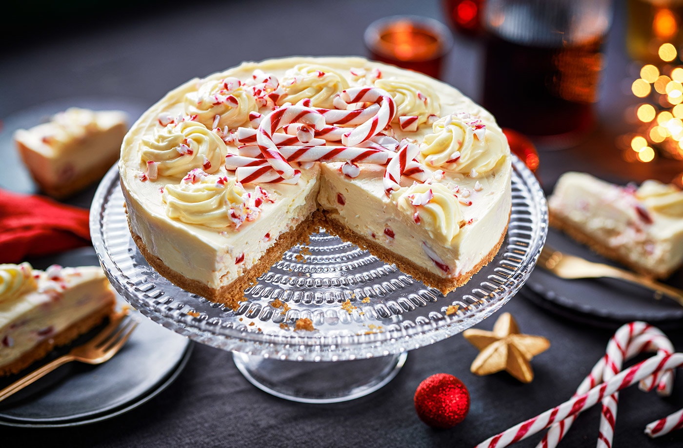 Candy cane cheesecake