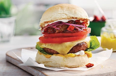 Image of "Cheese and pickle burgers"