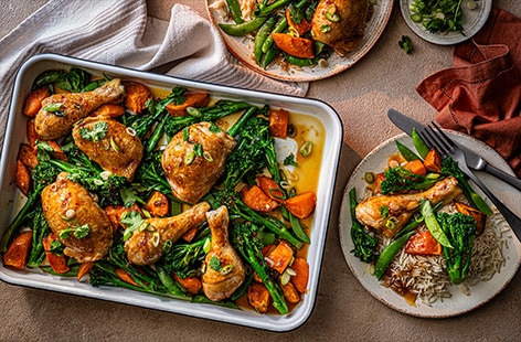 Image of "Sticky orange chicken traybake"