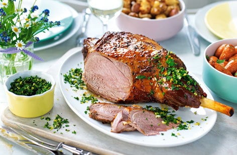 Image of "Roast lamb with caramelised onions"