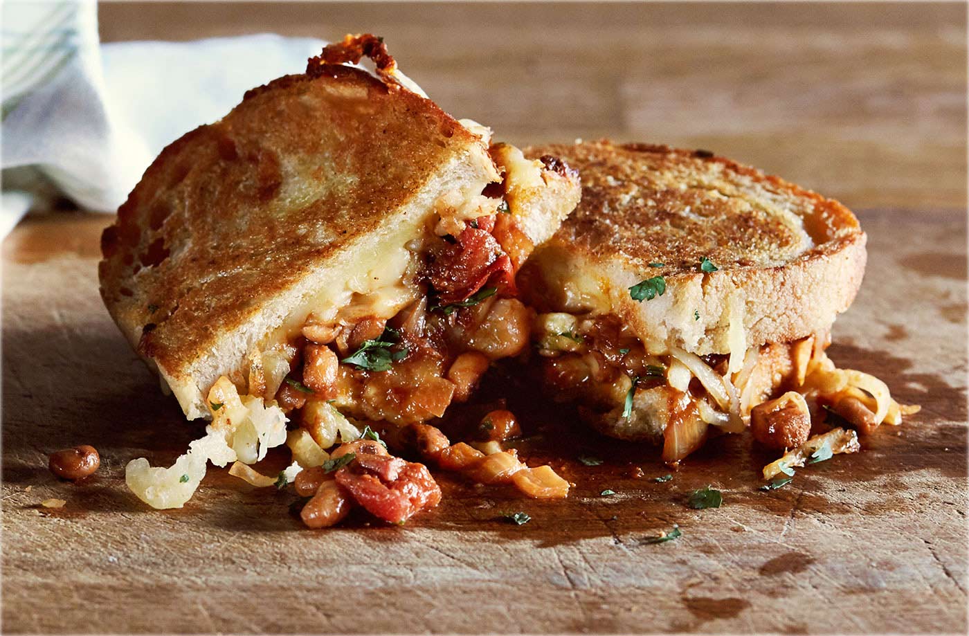 Boston bean Cheddar cheese toastie