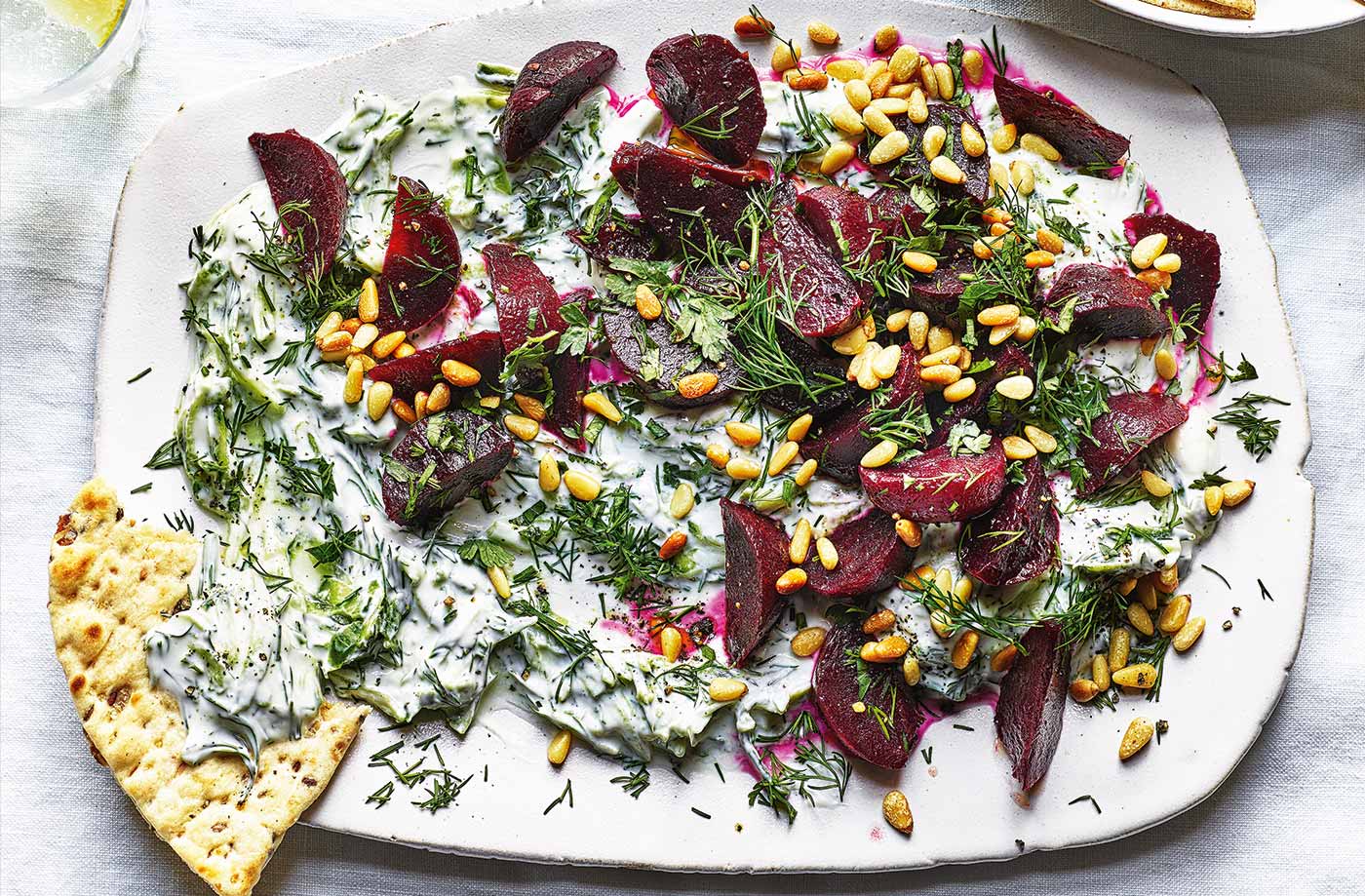 Beetroot with herby tzatziki