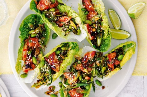 Image of "Spicy chicken lettuce cups"