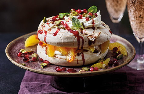 Image of "Sharing orange and raspberry meringue"
