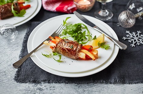 Image of "Minute steak rolls with seasonal veg"